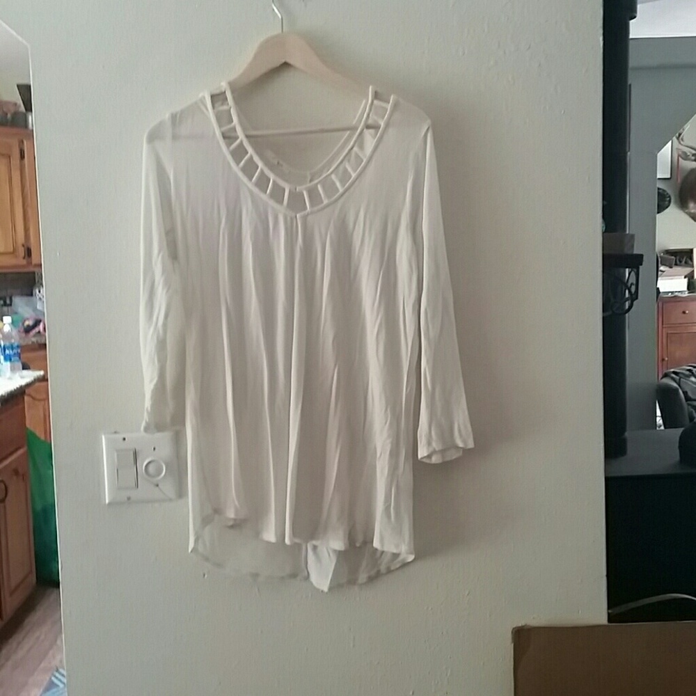 White long sleeve top
